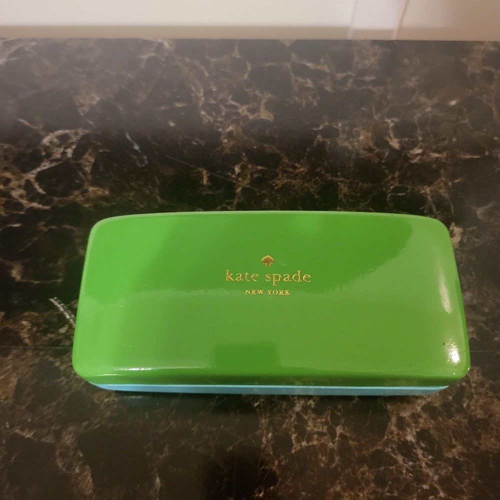 Kate Spade gray sunglasses with gold arms with case